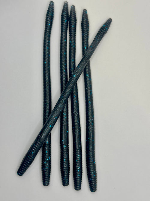 Black and Blue 6" Finesse Worm
